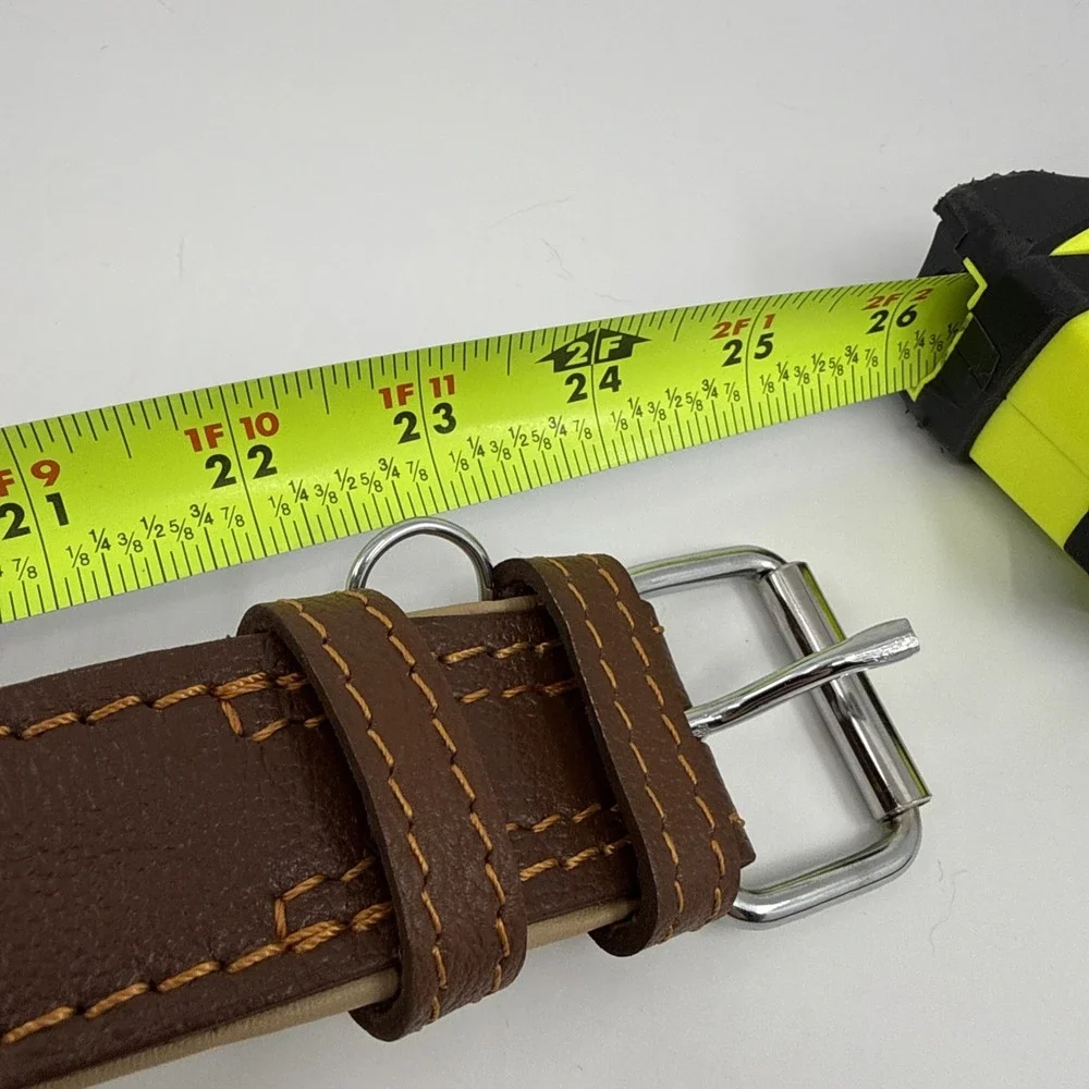 Riparo Genuine Leather Padded Dog Heavy Duty K-9 Adjustable Collar 24